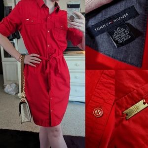 Red Button-Down Dress